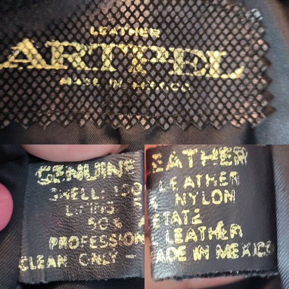 Vtg 80s Genuine Leather Jacket Sz L Black Oil Slick Textured Batwing Oversized - Picture 3 of 12